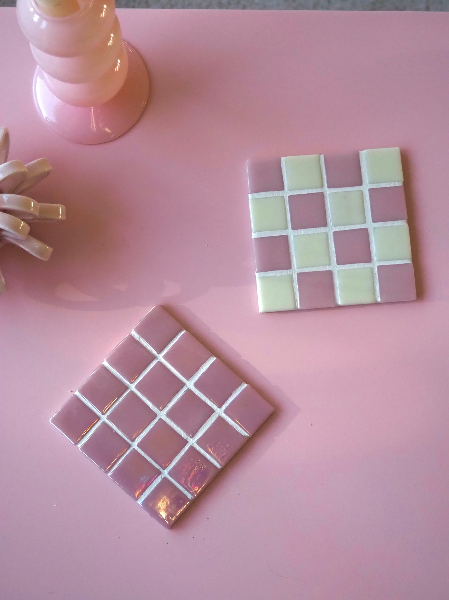 Mosaik Untersetzer rosa