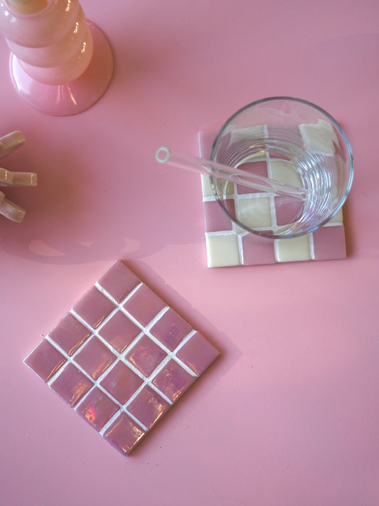 Mosaik Untersetzer rosa
