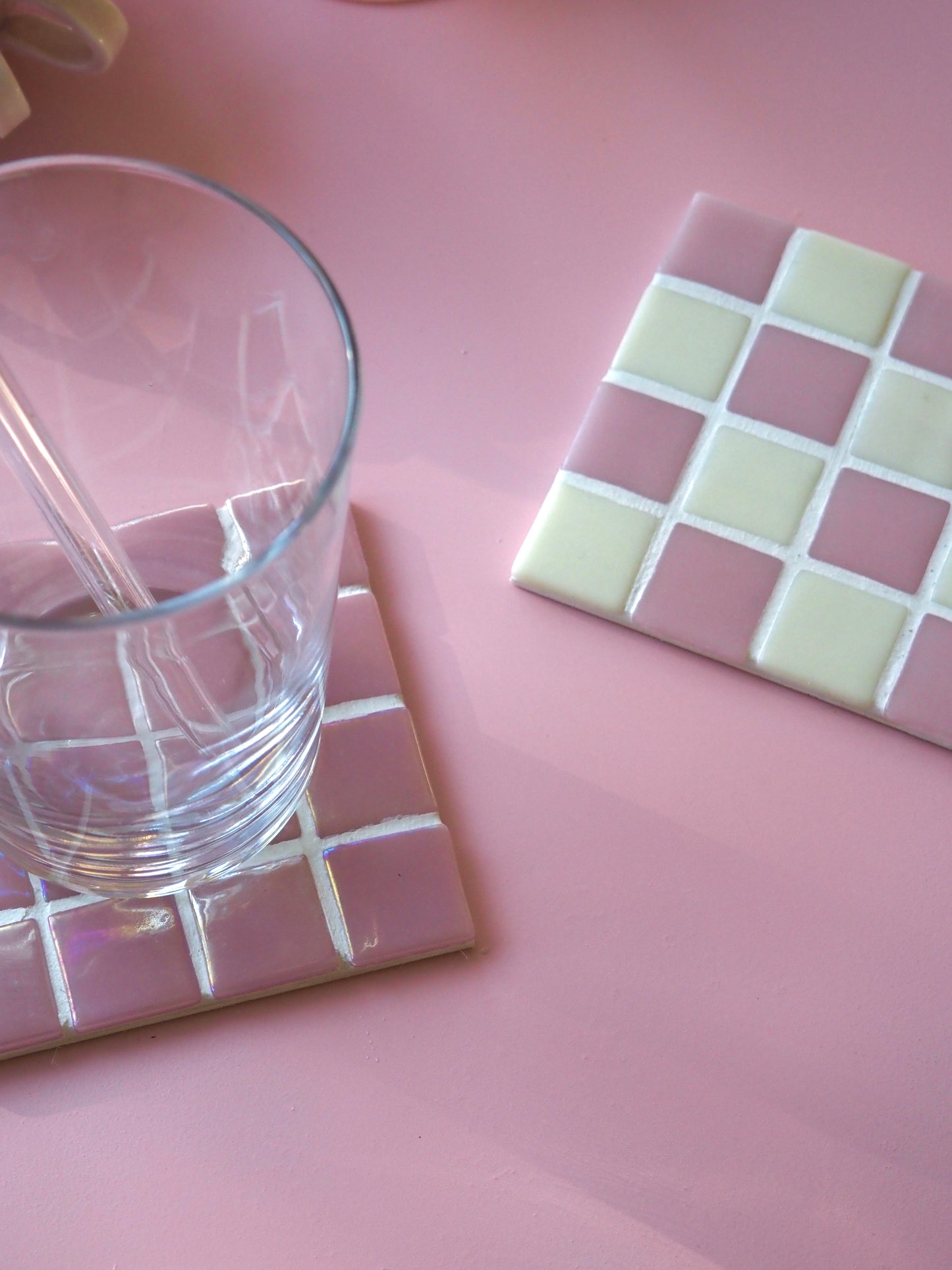 Mosaik Untersetzer rosa