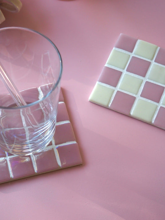 Mosaik Untersetzer rosa