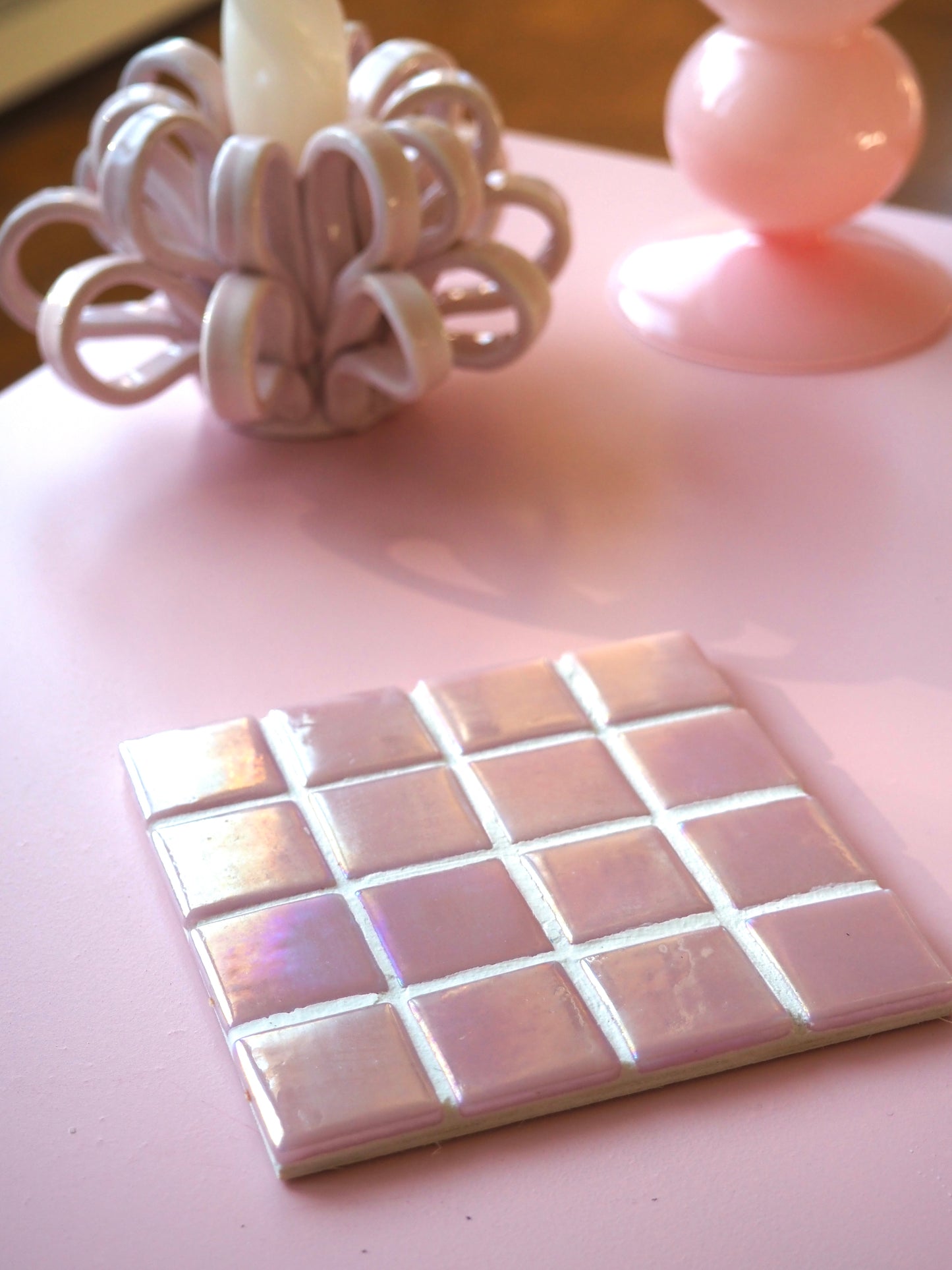 Mosaik Untersetzer rosa