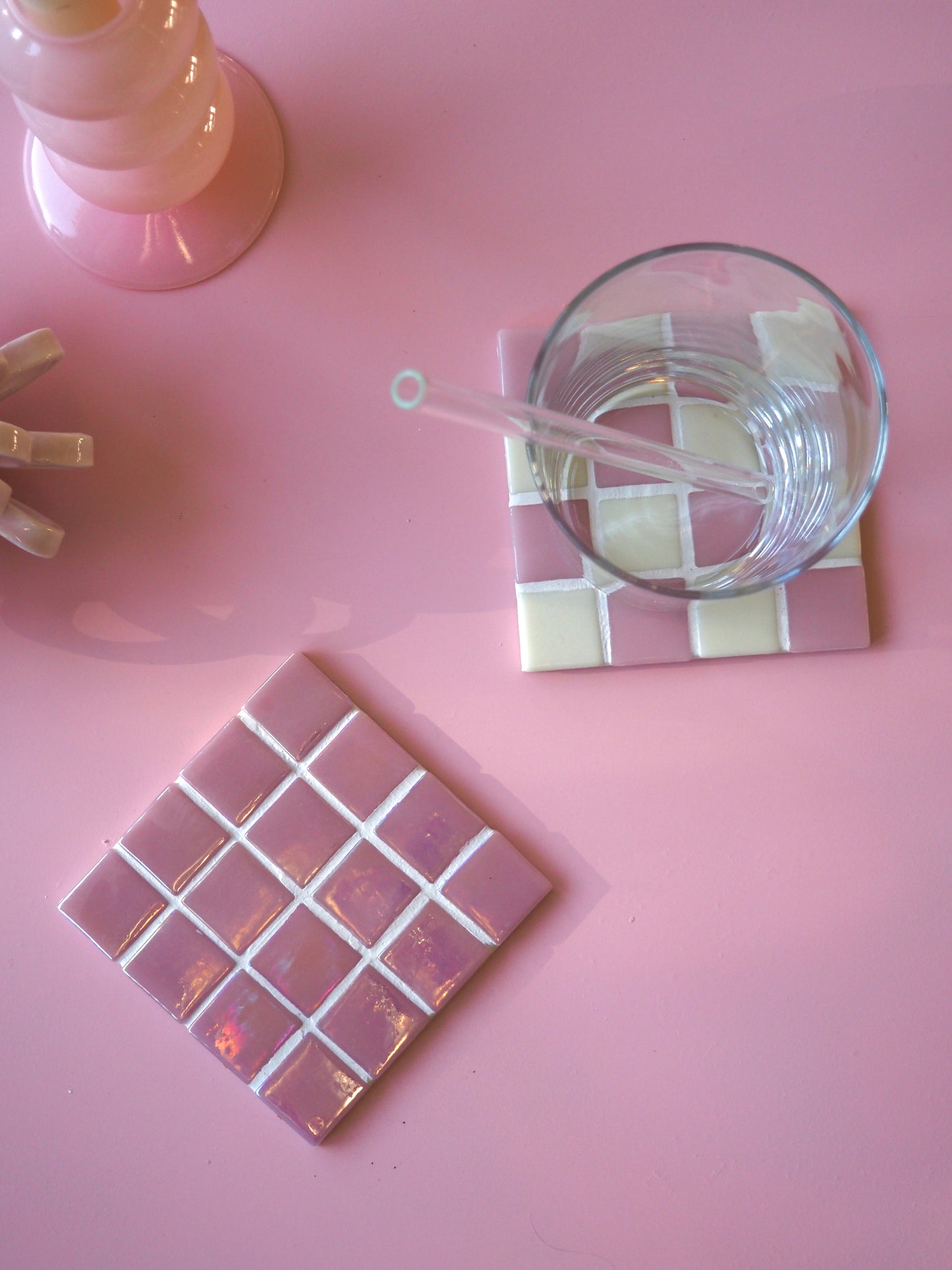 Mosaik Untersetzer rosa